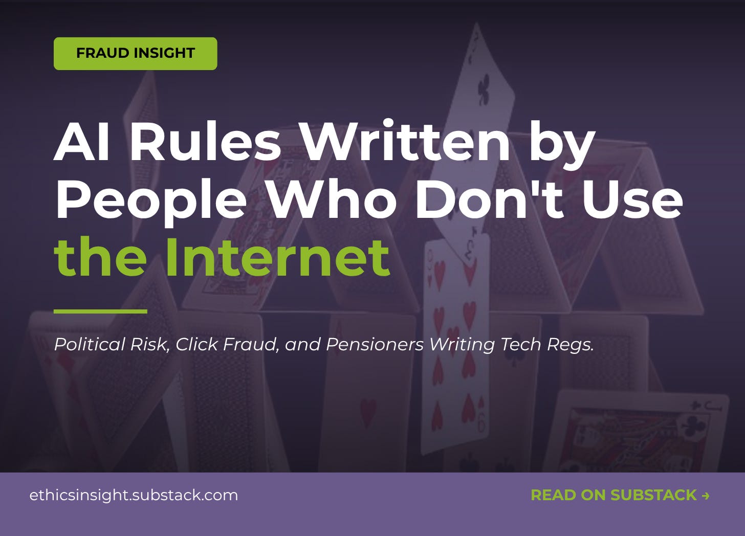 Political risk, click-based chaos, pensioners writing AI regs, and another performative policy artwork from The Integrity Gap